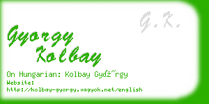 gyorgy kolbay business card